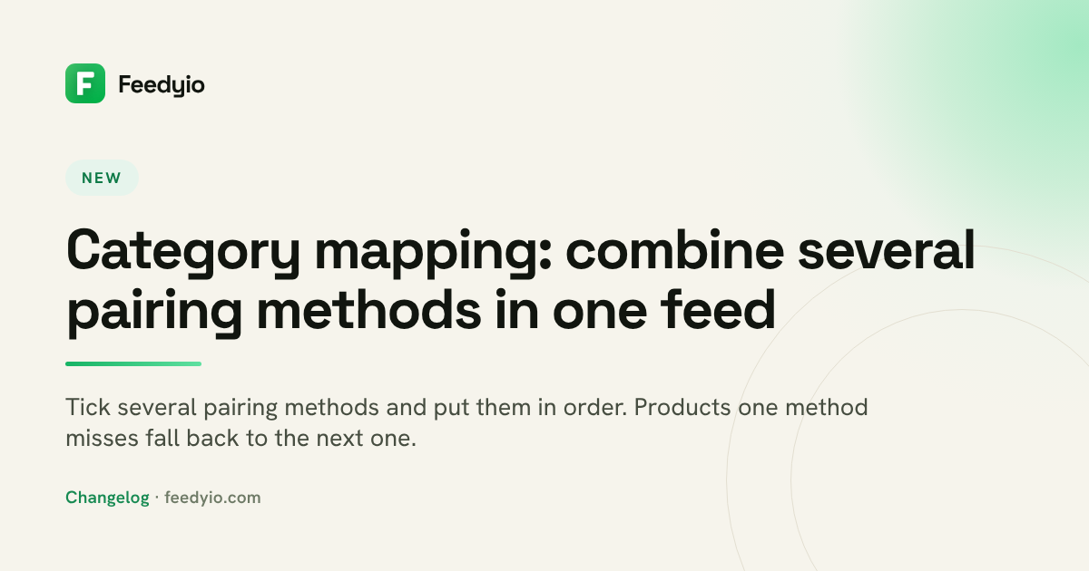 Category mapping: combine several pairing methods in one feed