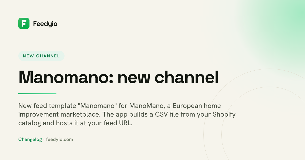 Manomano: new channel