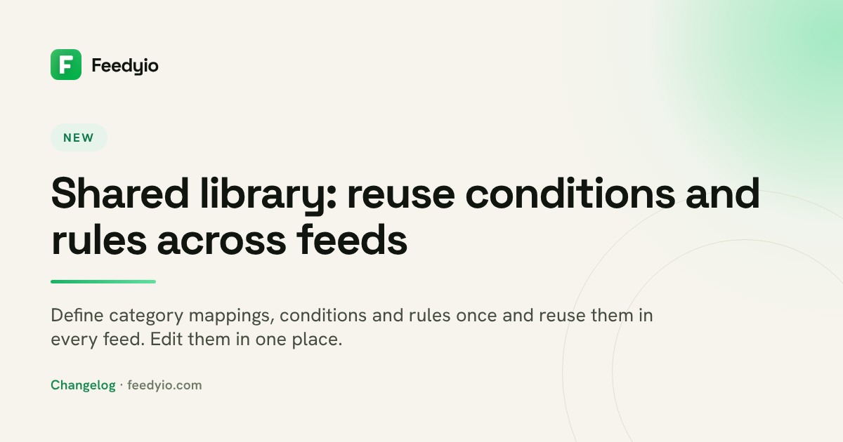 Shared library: reuse conditions and rules across feeds